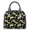 Vintage Plumeria Flower Pattern Print Shoulder Handbag