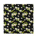 Vintage Plumeria Flower Pattern Print Silk Bandana