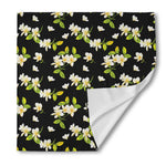 Vintage Plumeria Flower Pattern Print Silk Bandana
