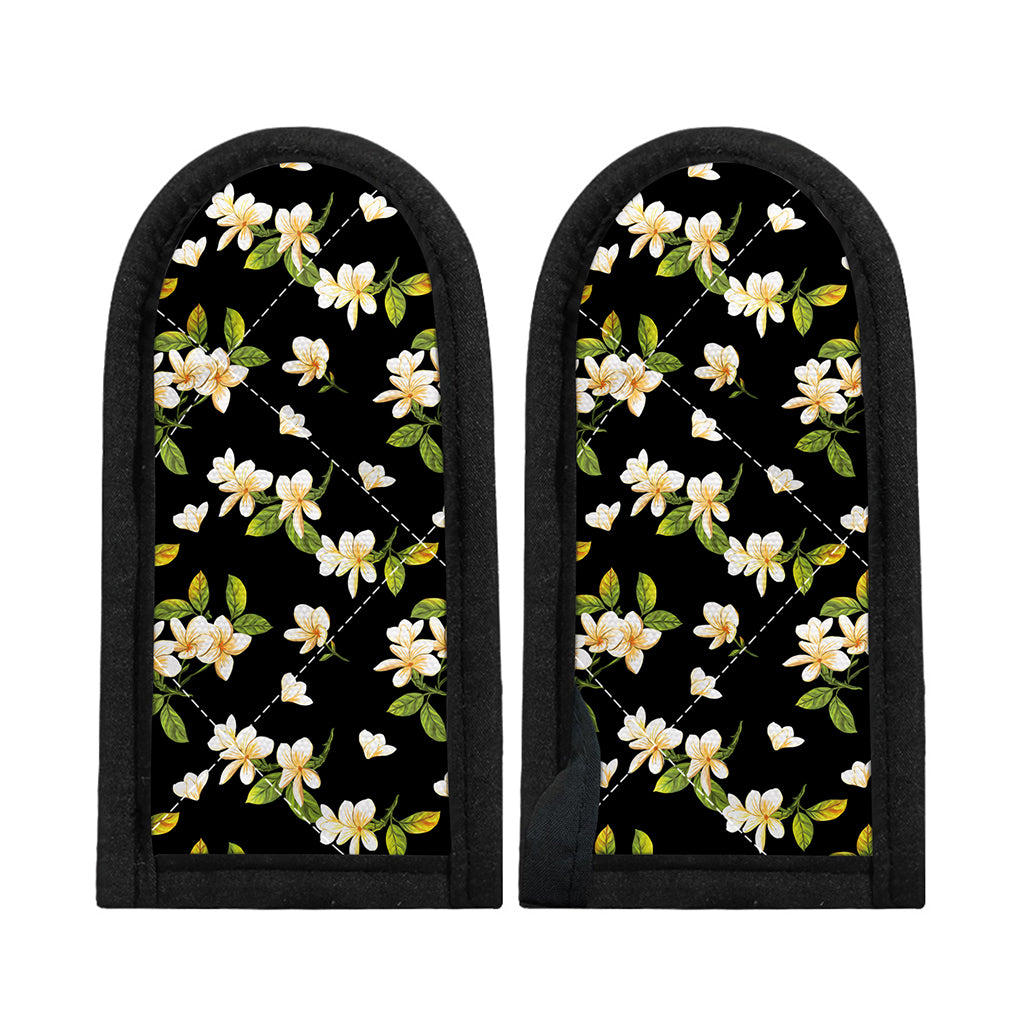 Vintage Plumeria Flower Pattern Print Skillet Handle Cover