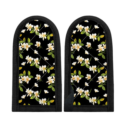 Vintage Plumeria Flower Pattern Print Skillet Handle Cover