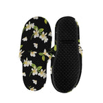 Vintage Plumeria Flower Pattern Print Slippers