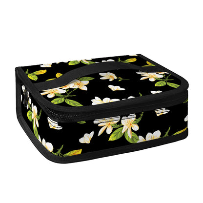 Vintage Plumeria Flower Pattern Print Small Lunch Bag