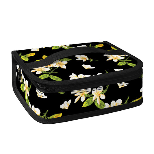Vintage Plumeria Flower Pattern Print Small Lunch Bag