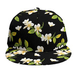 Vintage Plumeria Flower Pattern Print Snapback Cap