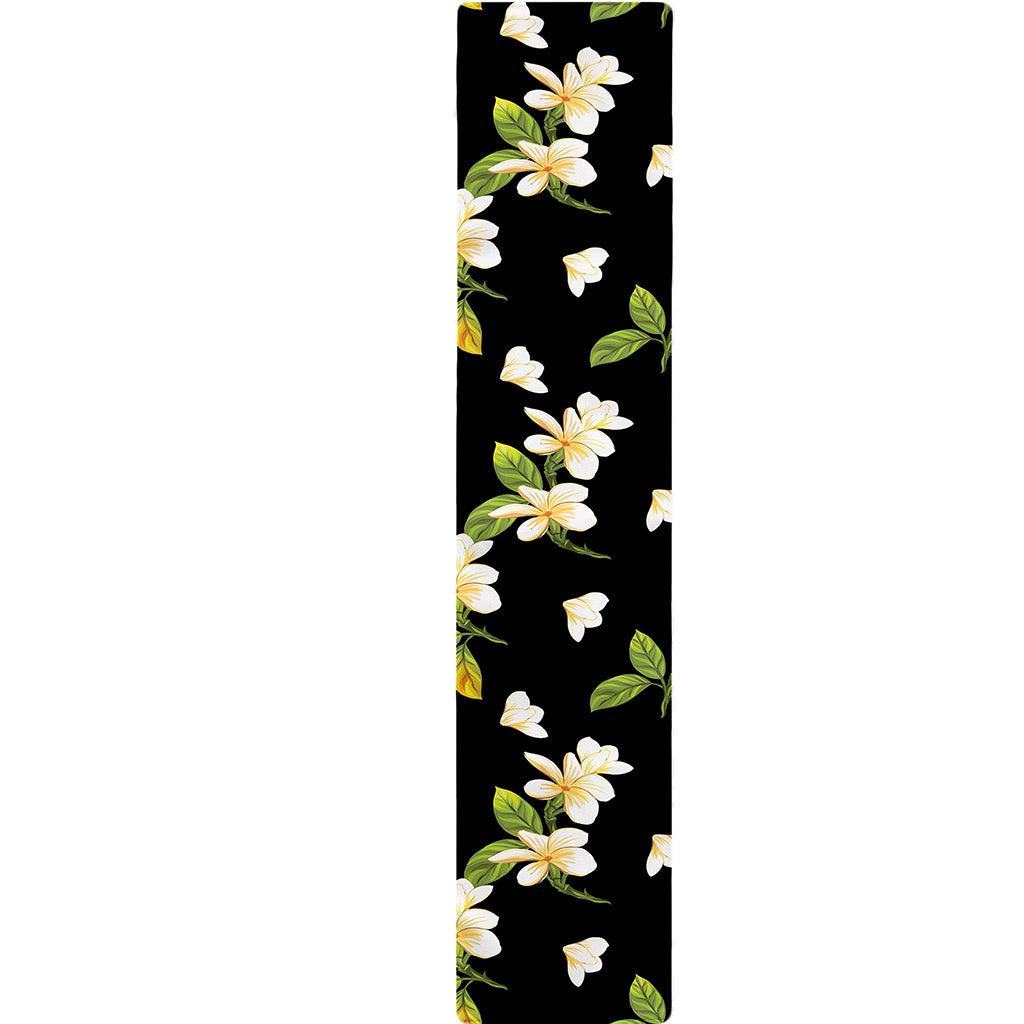 Vintage Plumeria Flower Pattern Print Table Runner