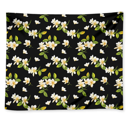 Vintage Plumeria Flower Pattern Print Tapestry