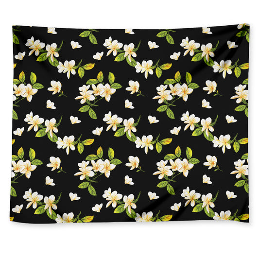 Vintage Plumeria Flower Pattern Print Tapestry