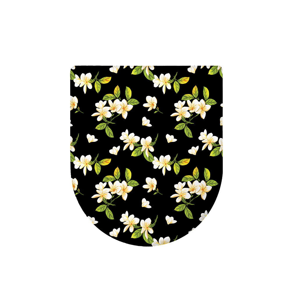 Vintage Plumeria Flower Pattern Print Toilet Lid Cover