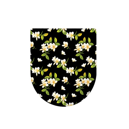 Vintage Plumeria Flower Pattern Print Toilet Lid Cover