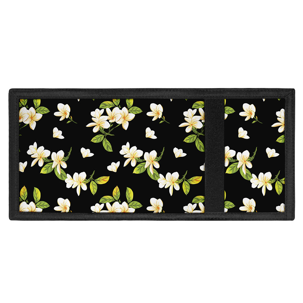 Vintage Plumeria Flower Pattern Print Trifold Wallet