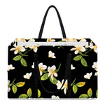 Vintage Plumeria Flower Pattern Print Utility Tote Bag