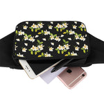 Vintage Plumeria Flower Pattern Print Waist Bag