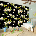 Vintage Plumeria Flower Pattern Print Wall Sticker