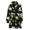 Vintage Plumeria Flower Pattern Print Women's Bathrobe