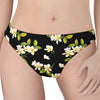 Vintage Plumeria Flower Pattern Print Women's Thong