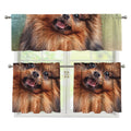 Vintage Pomeranian Portrait 3 Piece Kitchen Curtains