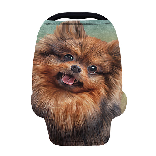 Vintage Pomeranian Portrait Baby Seat Cover