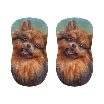 Vintage Pomeranian Portrait Bar Stool Covers
