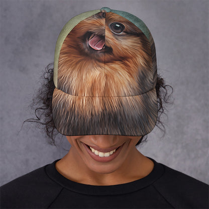 Vintage Pomeranian Portrait Baseball Cap