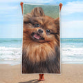 Vintage Pomeranian Portrait Beach Towel