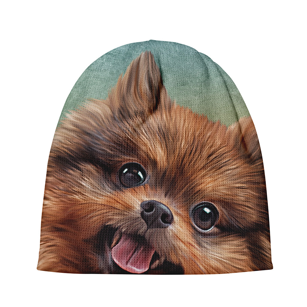 Vintage Pomeranian Portrait Beanie