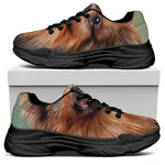 Vintage Pomeranian Portrait Black Chunky Shoes