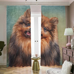 Vintage Pomeranian Portrait Blackout Pencil Pleat Curtains