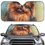 Vintage Pomeranian Portrait Car Windshield Sun Shade