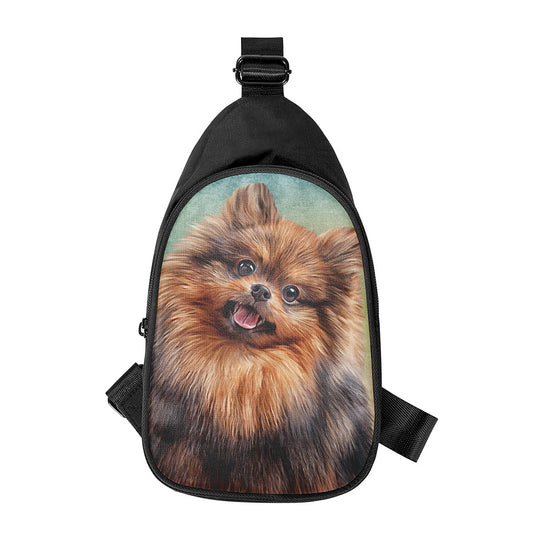 Vintage Pomeranian Portrait Chest Bag