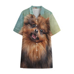 Vintage Pomeranian Portrait Cotton Hawaiian Shirt