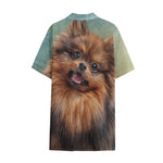 Vintage Pomeranian Portrait Cotton Hawaiian Shirt