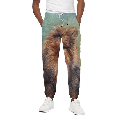 Vintage Pomeranian Portrait Cotton Pants