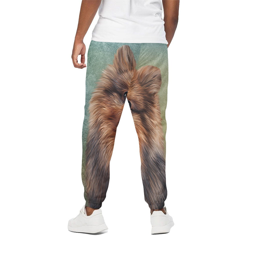 Vintage Pomeranian Portrait Cotton Pants