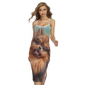 Vintage Pomeranian Portrait Cross Back Cami Dress