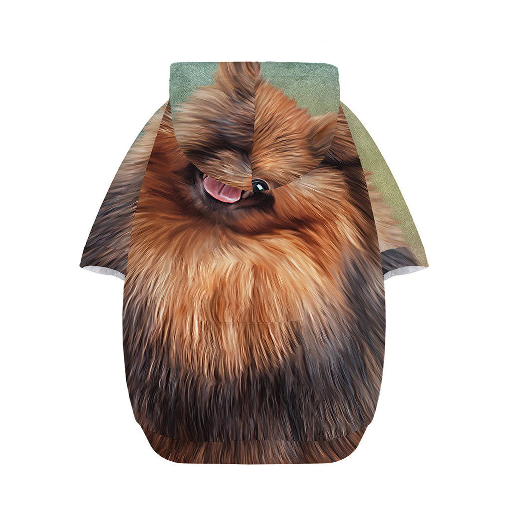 Vintage Pomeranian Portrait Dog Zip Up Hoodie