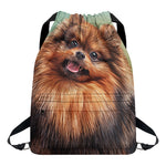 Vintage Pomeranian Portrait Drawstring Backpack