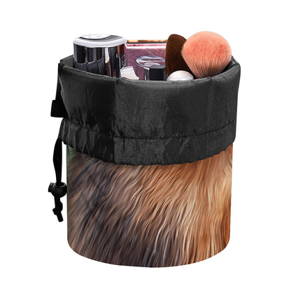 Vintage Pomeranian Portrait Drawstring Makeup Bag
