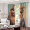 Vintage Pomeranian Portrait Extra Wide Grommet Curtains