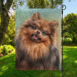 Vintage Pomeranian Portrait Garden Flag