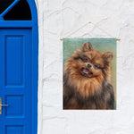 Vintage Pomeranian Portrait Garden Flag