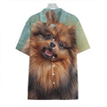 Vintage Pomeranian Portrait Hawaiian Shirt