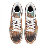 Vintage Pomeranian Portrait High Top Leather Sneakers