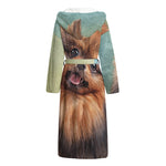 Vintage Pomeranian Portrait Hooded Bathrobe