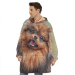 Vintage Pomeranian Portrait Hoodie Blanket
