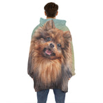 Vintage Pomeranian Portrait Hoodie Blanket