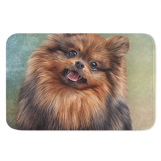 Vintage Pomeranian Portrait Indoor Door Mat