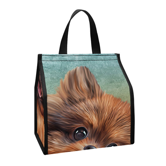 Vintage Pomeranian Portrait Insulated Lunch Tote