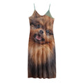 Vintage Pomeranian Portrait Jersey Midi Cami Dress