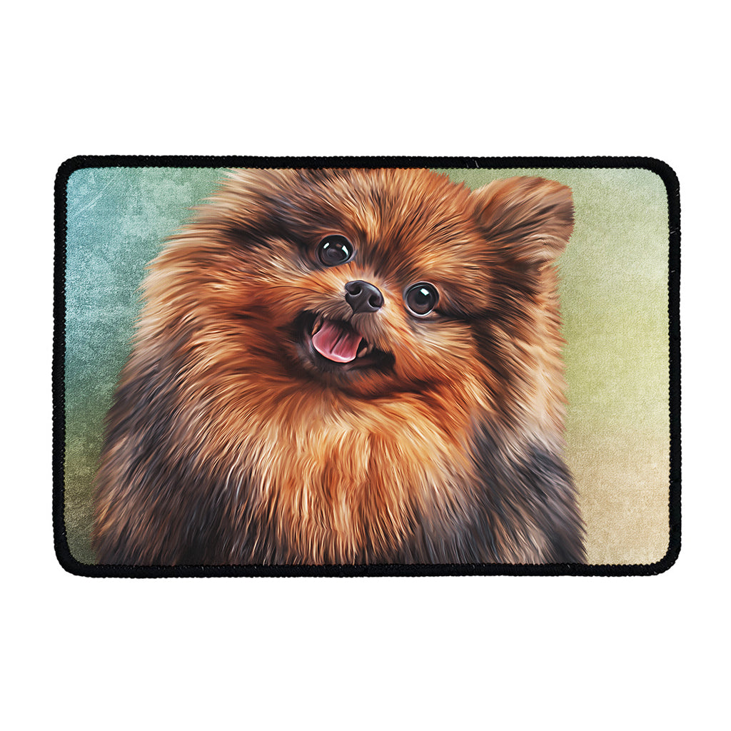 Vintage Pomeranian Portrait Kitchen Mat